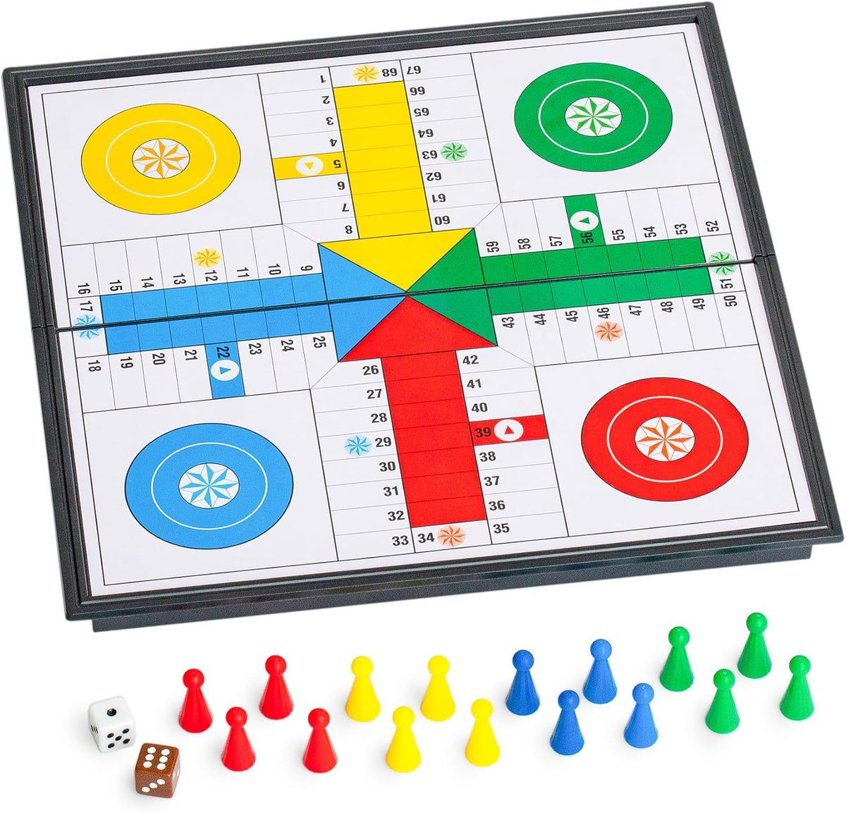 Ludo - Juego de mesa plegable magnético para viajes, 9.75 pulgadas