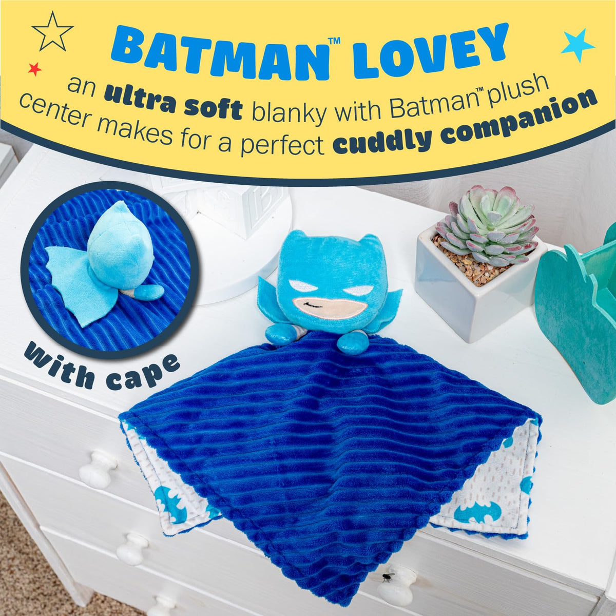 KIDS PREFERRED DC Comics - Manta de seguridad de Batman Lovey, suav...