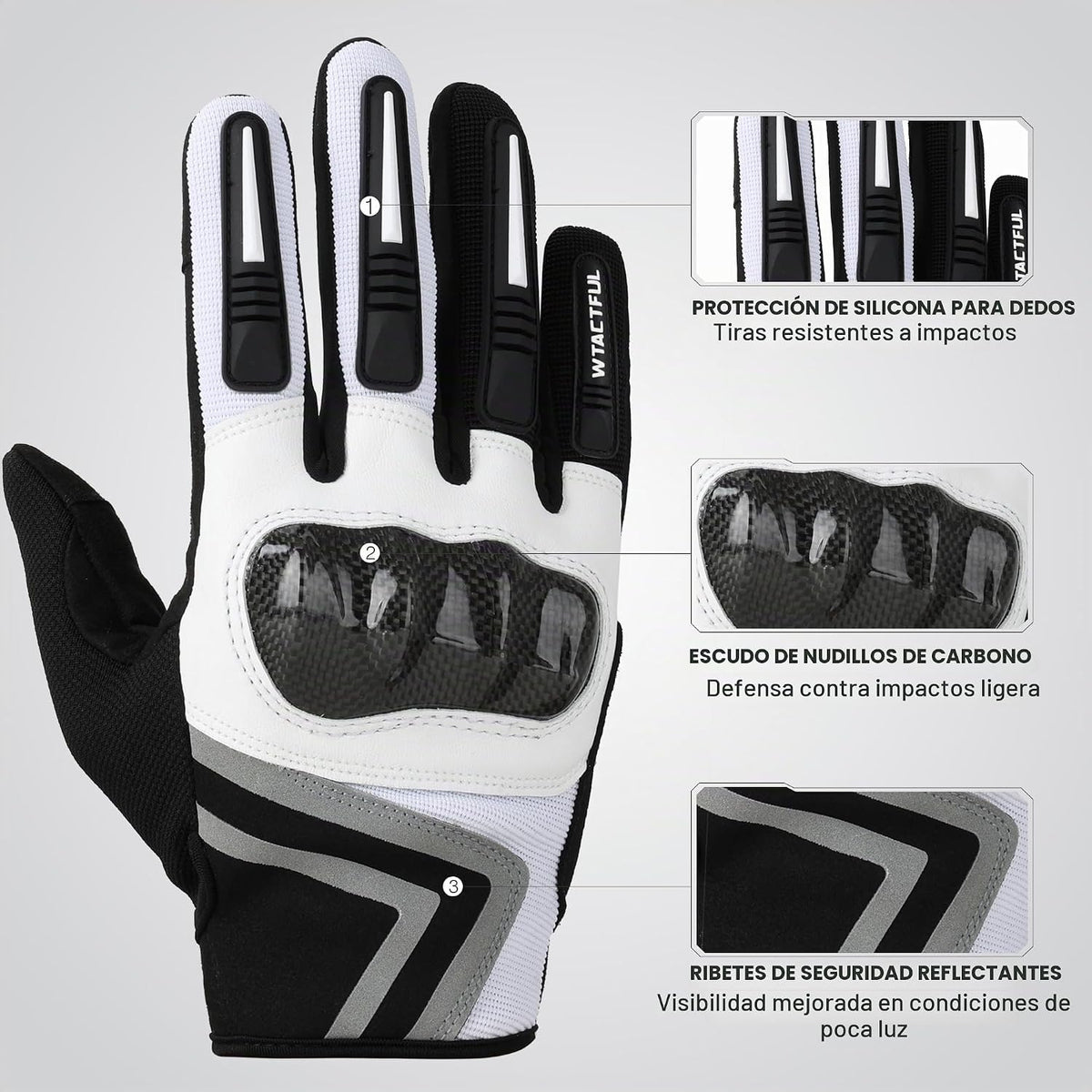 WTACTFUL Guantes de motocicleta ligeros para hombres y mujeres con...
