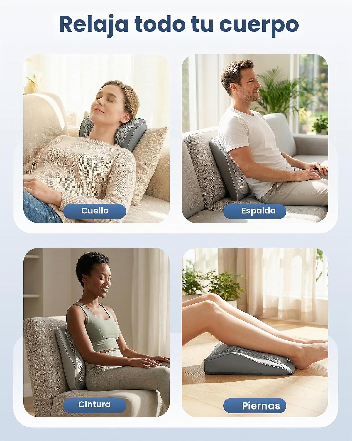 COMFIER Masajeador de espalda Shiatsu con calor y vibración, masaje...