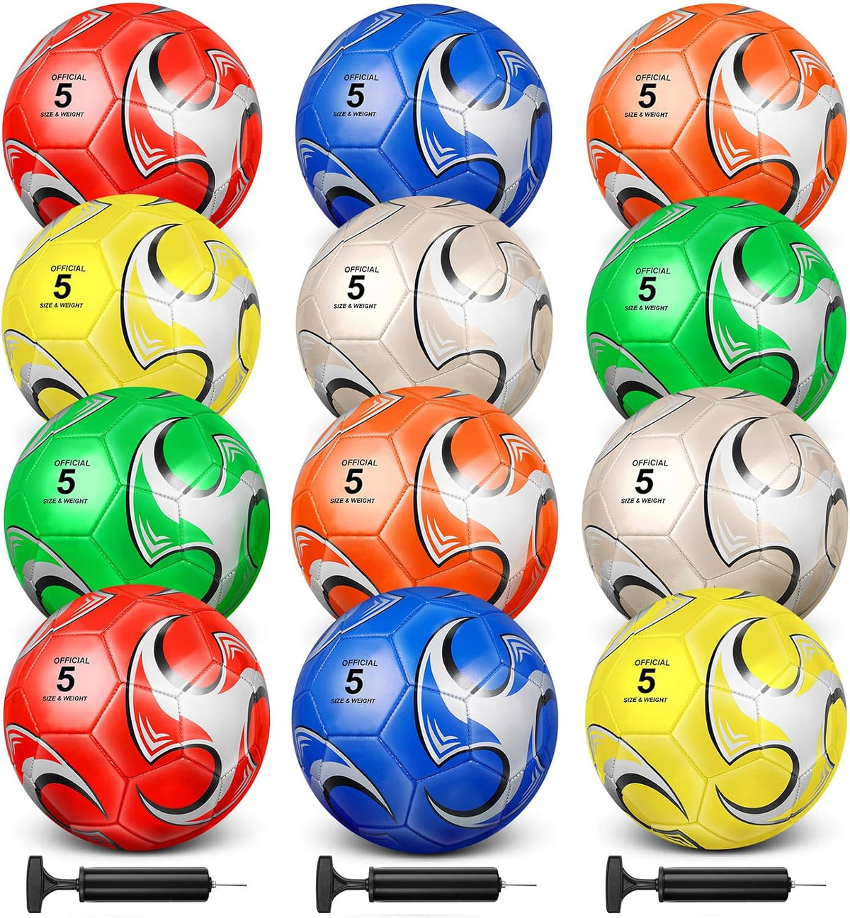 Supervitae Paquete de 12 pelotas de fútbol para adolescentes y adul...