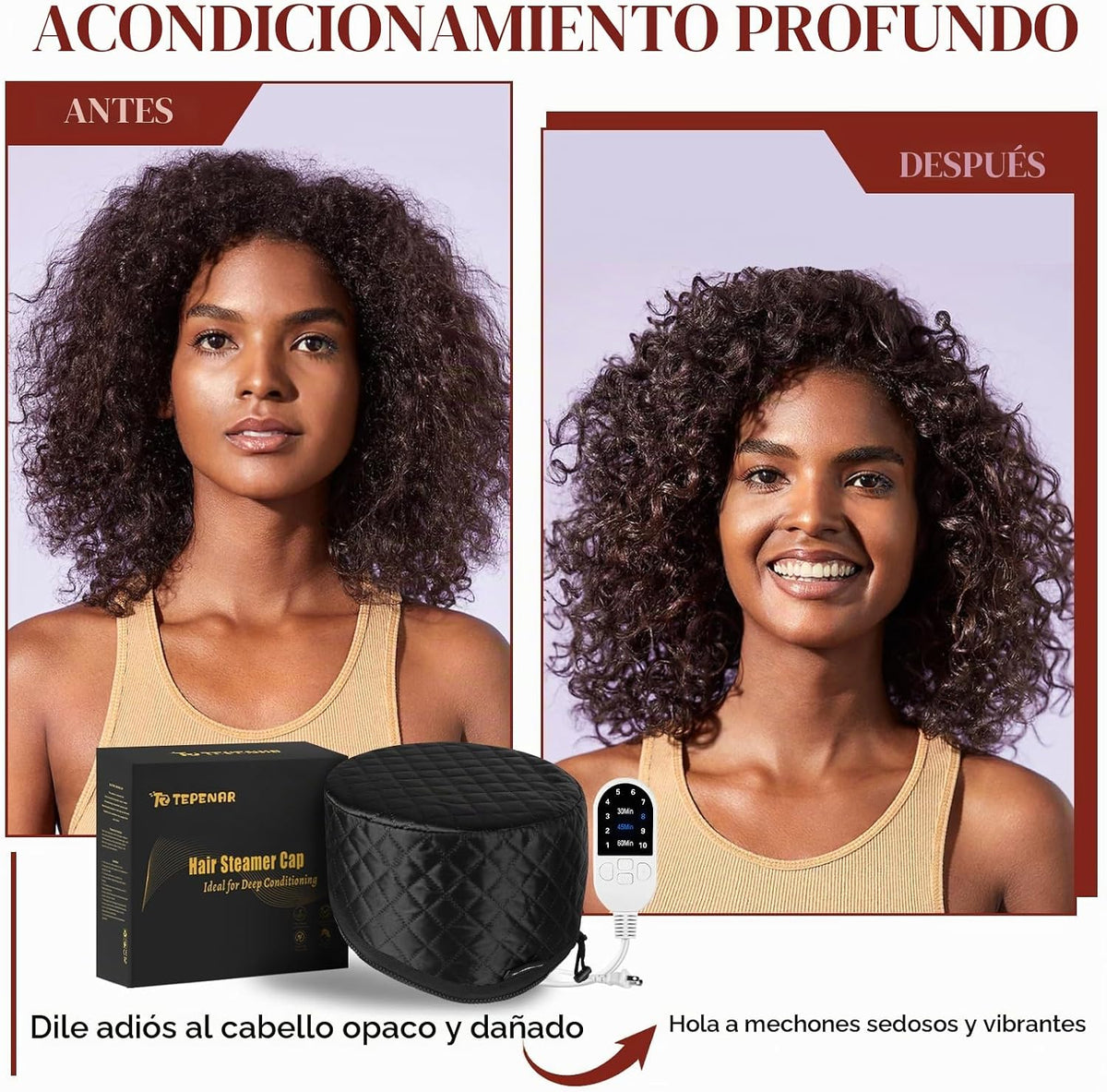 TEPENAR Vaporizador de cabello para acondicionamiento profundo: tap...