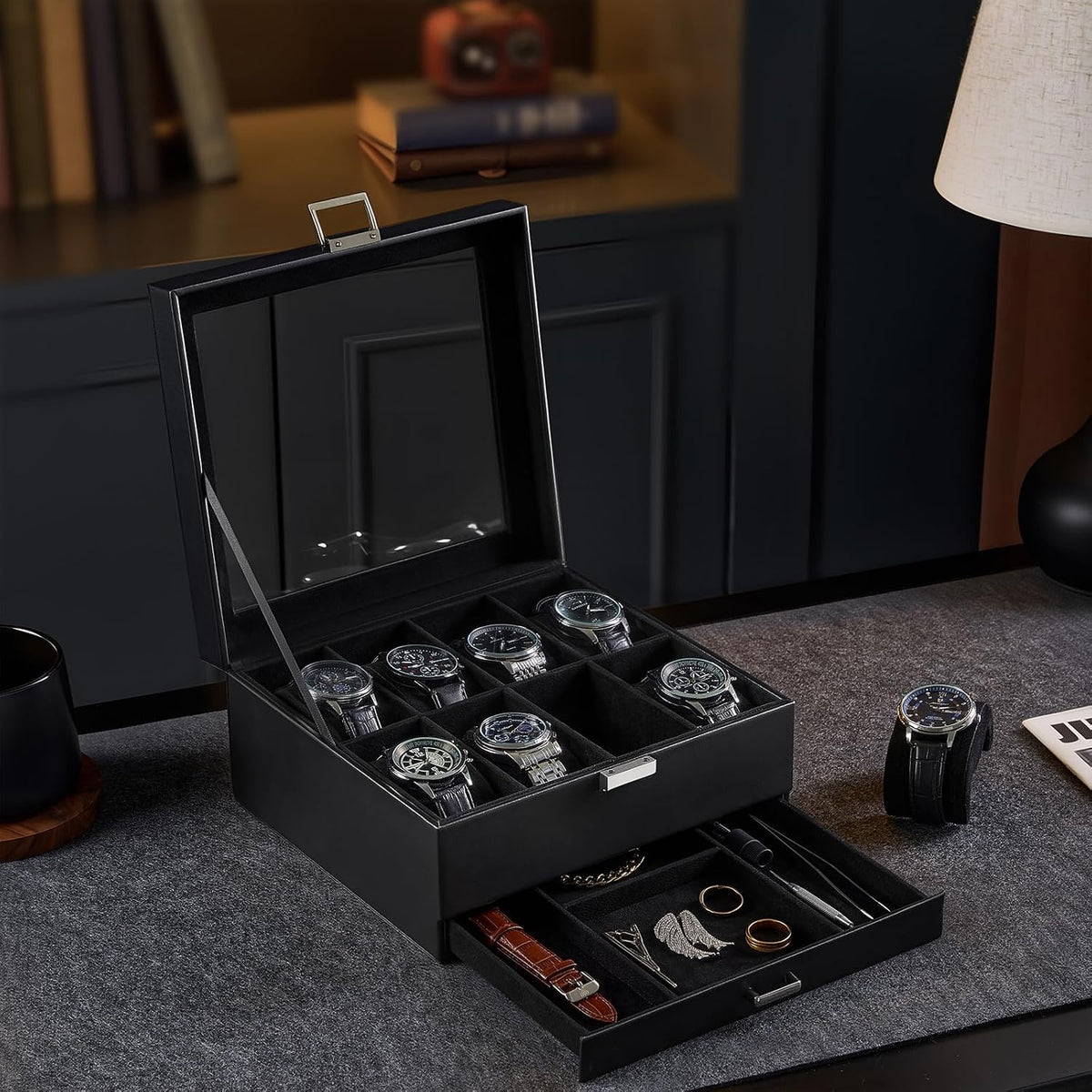 ProCase Estuche para Reloj, Caja Organizadora de Relojes para Hombr...