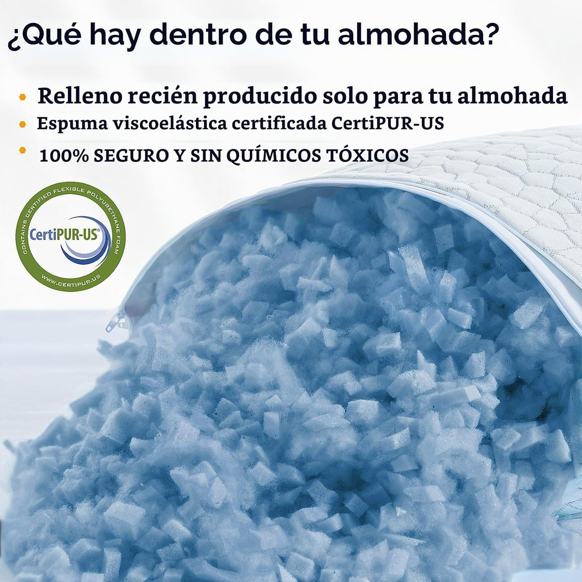 QUTOOL - Almohada hipoalergénica, espuma viscoelástica, gel tritura...