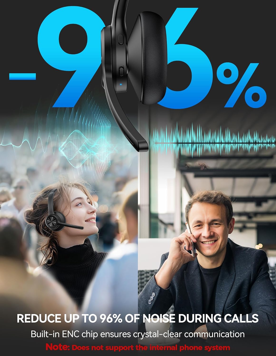 TECKNET Auriculares Inalámbricos, Auriculares Bluetooth con Micrófo...