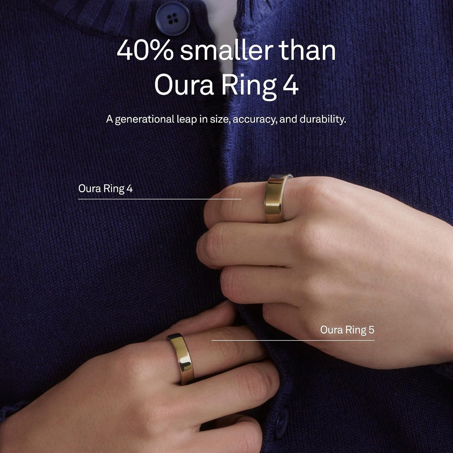 Oura Anillo 5 - Plata - Talla 6 - Anillo inteligente más pequeño de...
