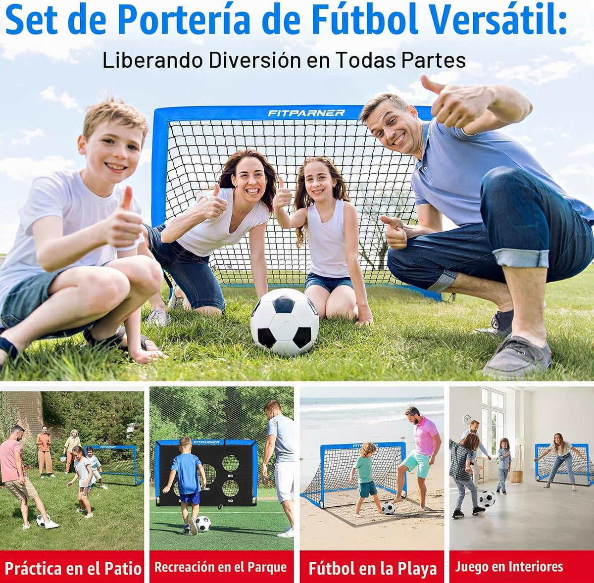 FITPARNER Portería de fútbol, portería de fútbol para niños en el p...