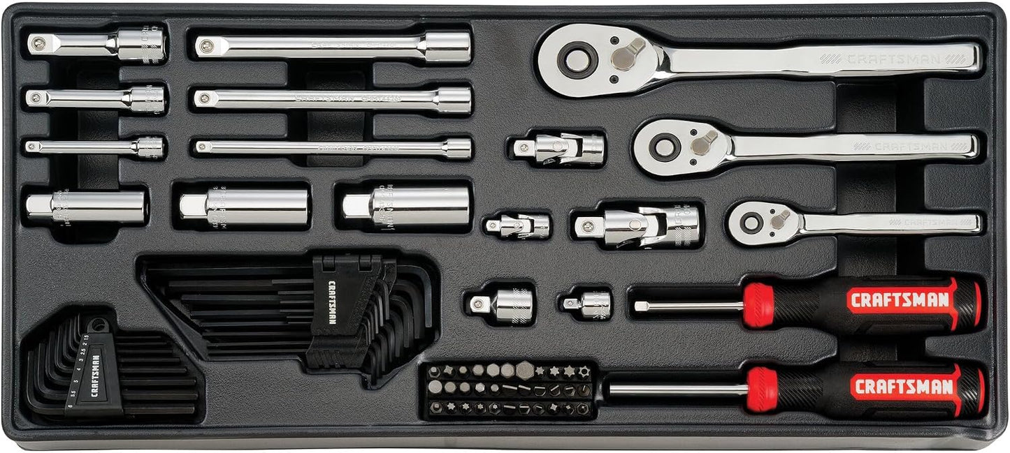 CRAFTSMAN Juego de herramientas mecánicas, 298 piezas de herramient...