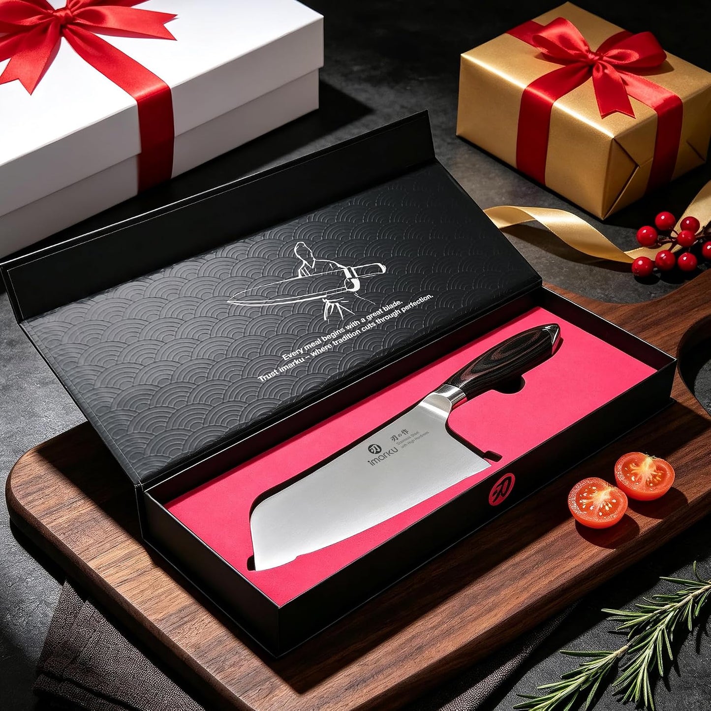 imarku Cuchillo de carnicero japonés de acero inoxidable de alto ca...