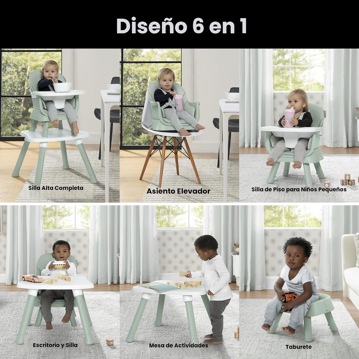 Silla alta Jeep Milestone 6-en-1 de Delta Children - Silla alta se...