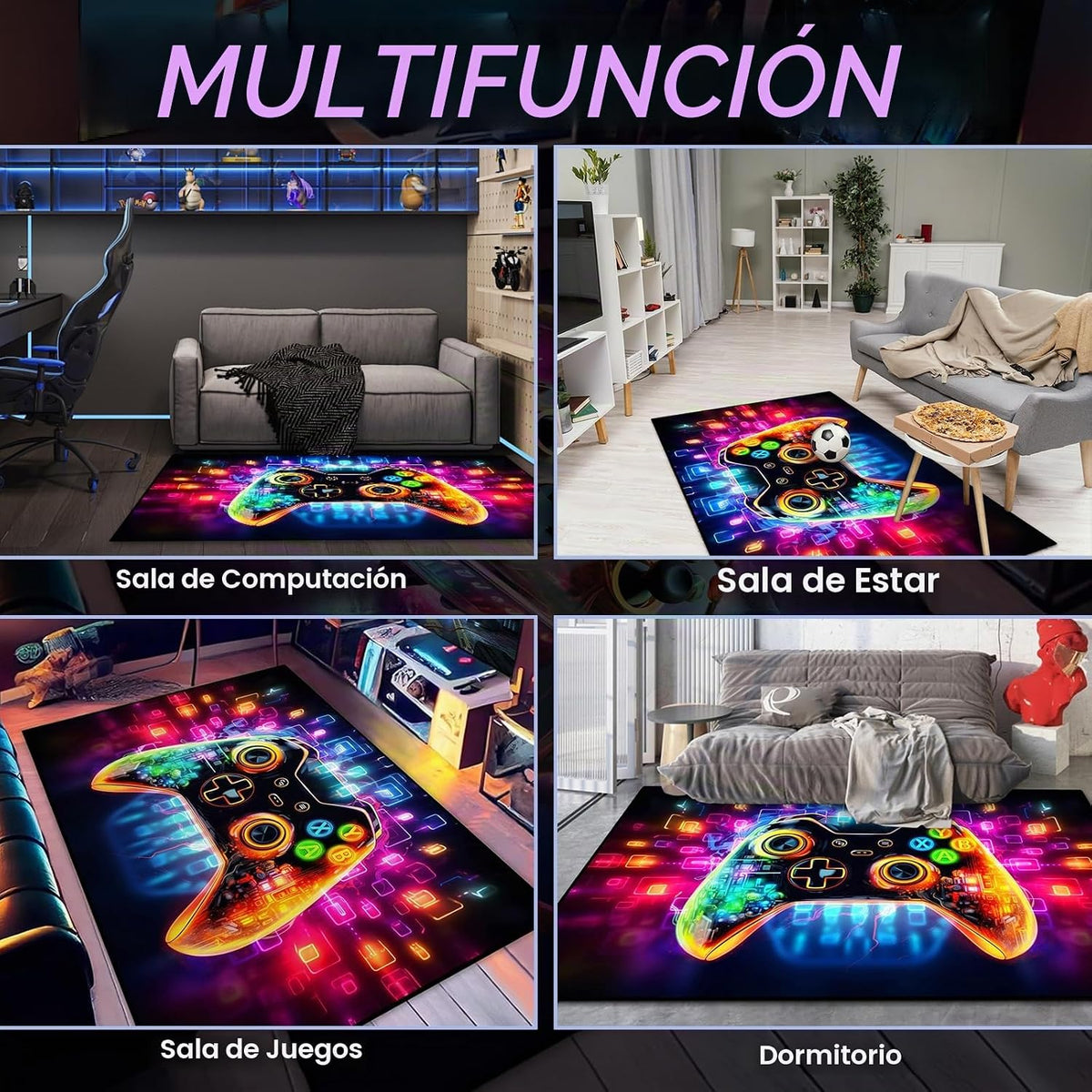 Alfombra de área de juegos para adolescentes, tapete transparente d...