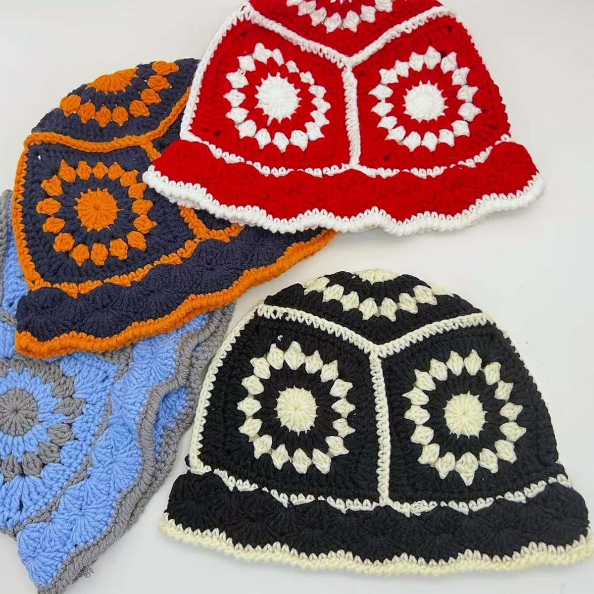 Hshsclth Sombreros de ganchillo para mujer, lindo gorro con patrón...
