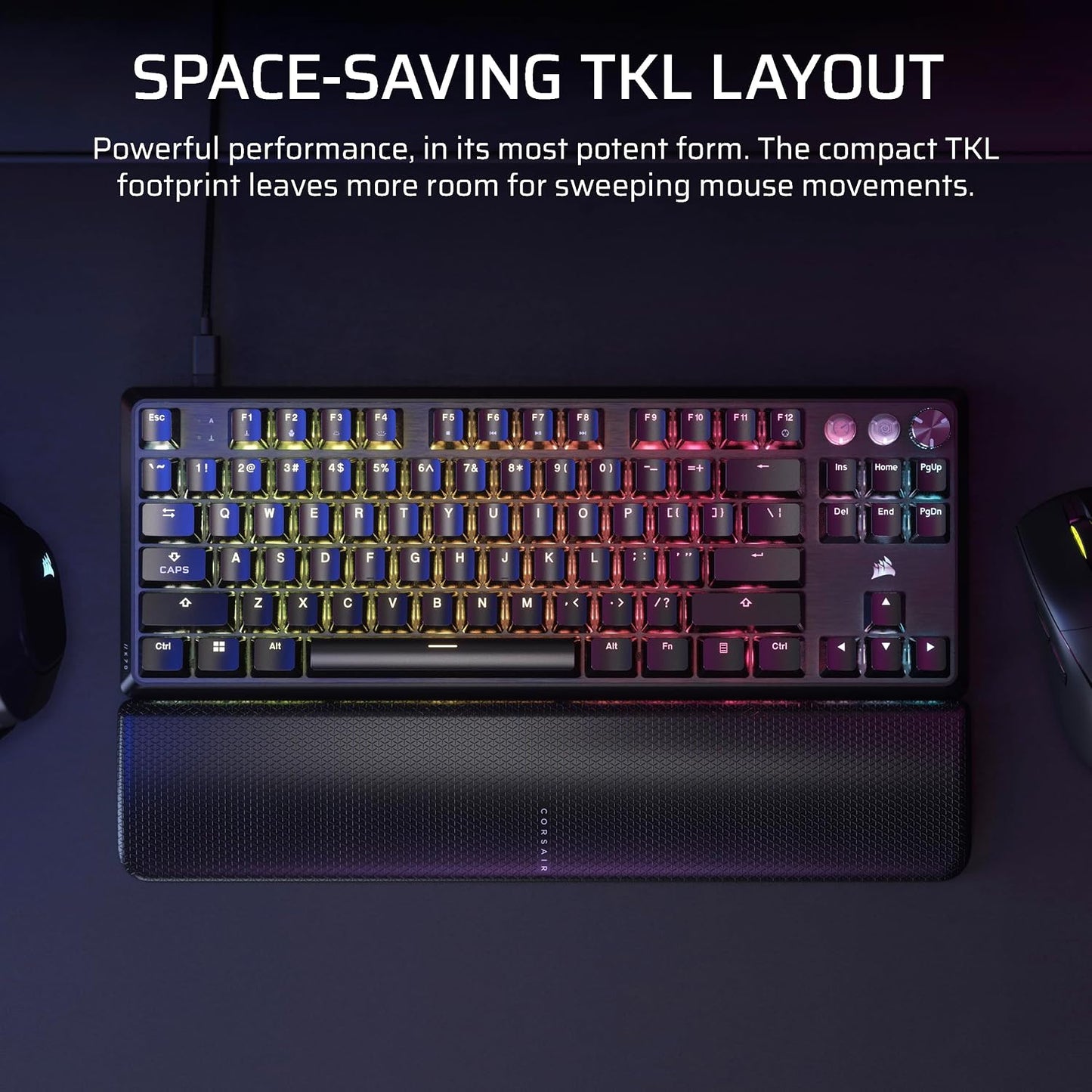 Corsair K70 PRO TKL RGB Teclado mecánico con cable para juegos sin...