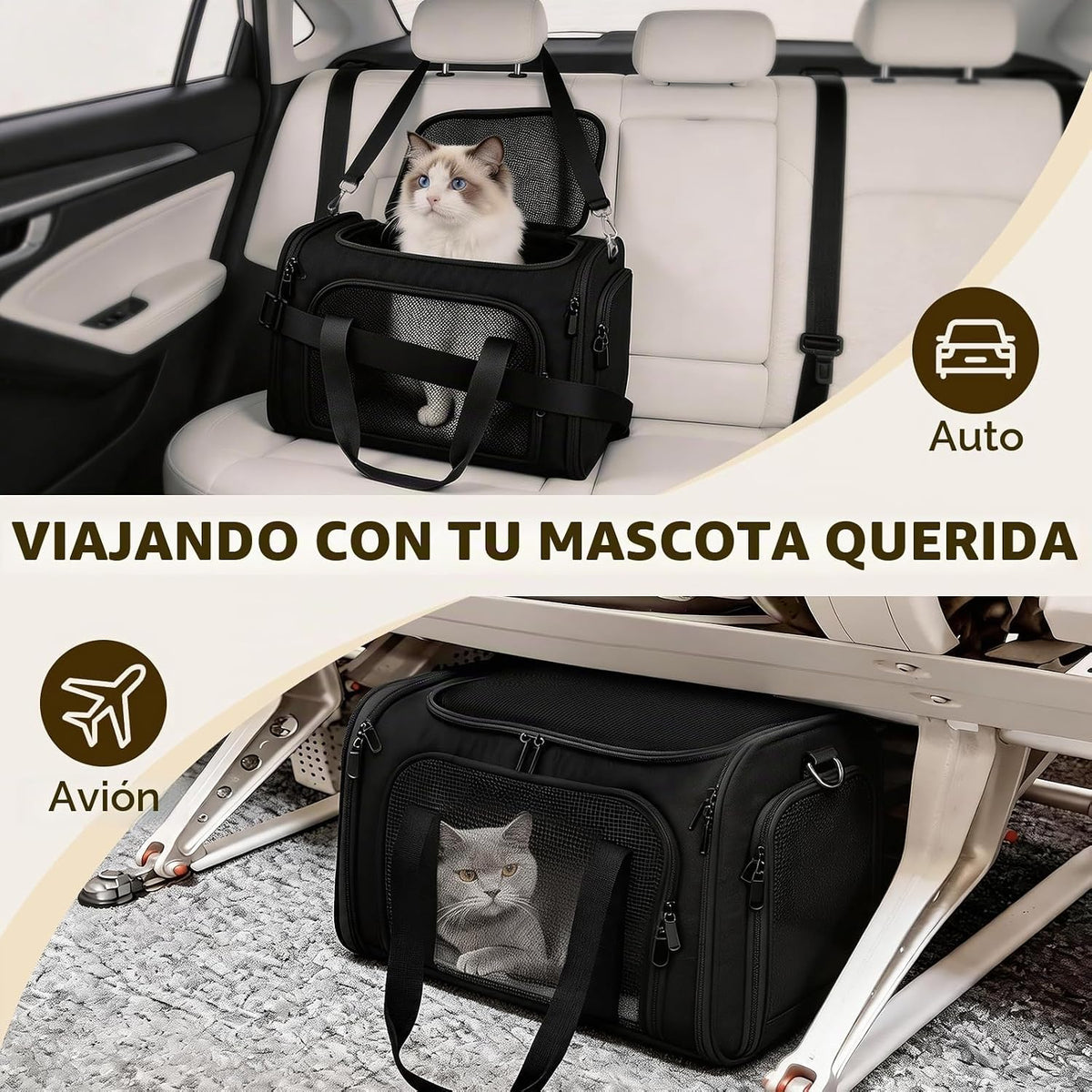 Zedkeys Transportador de gatos suave, transportador para perros peq...