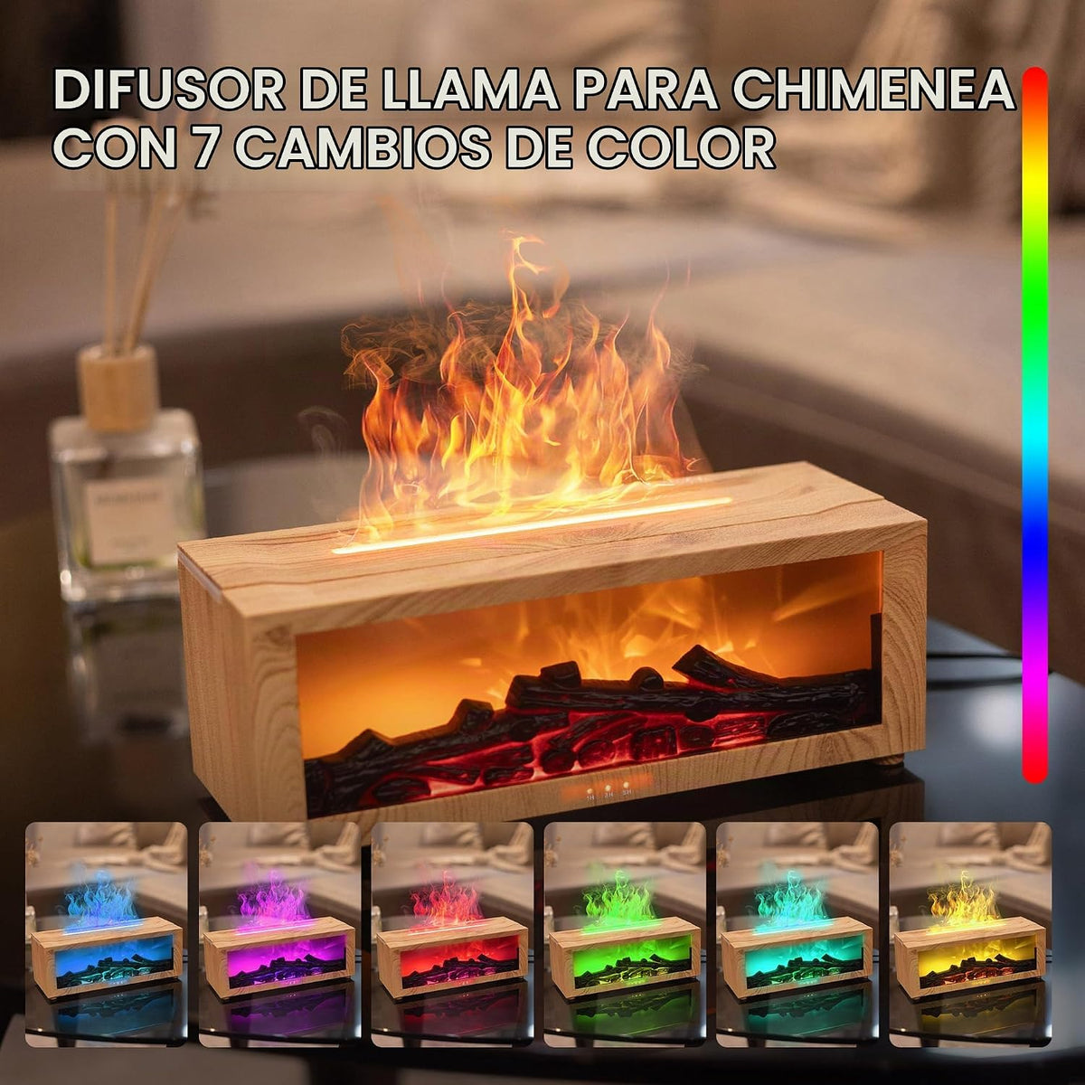 TMEHM Humidificador difusor de aire de llama para chimenea, difusor...
