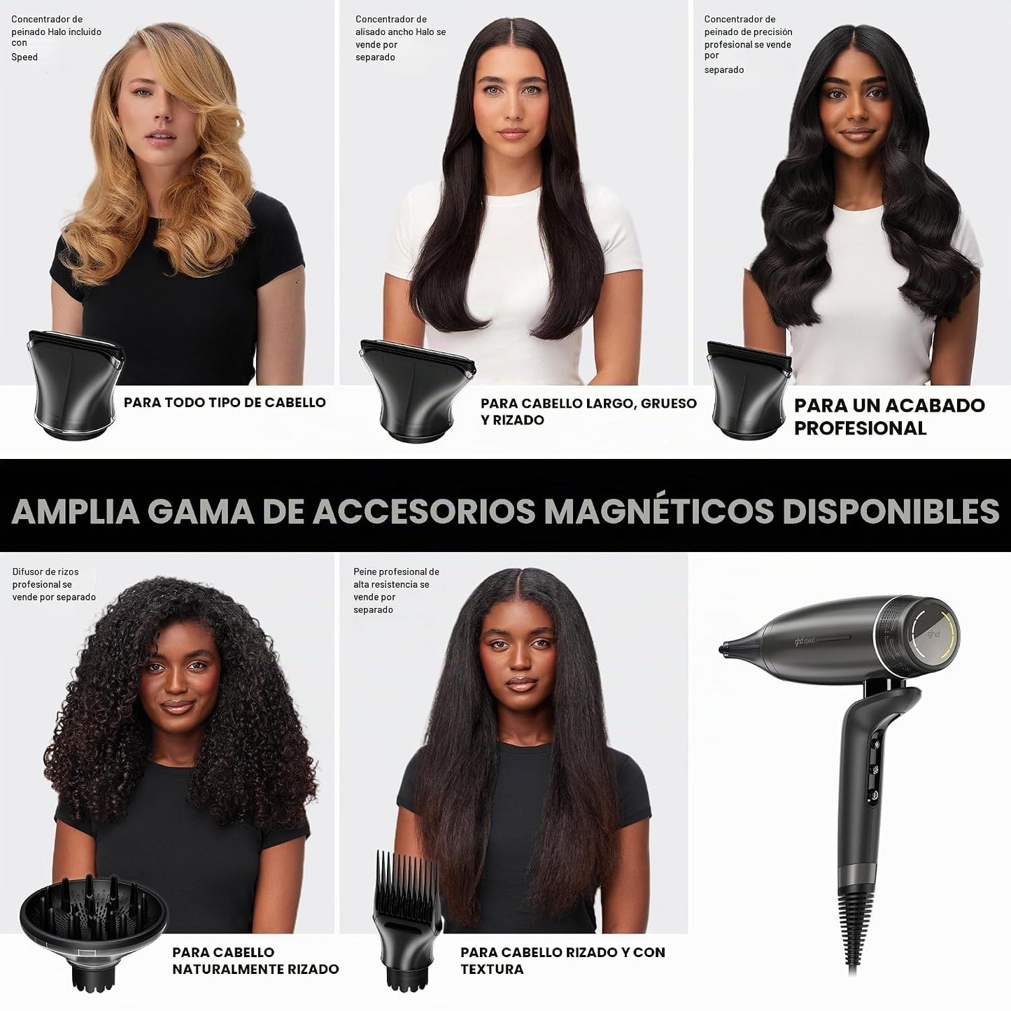 Secador de pelo ghd Speed Ionic: secado rápido, potente, con cont...