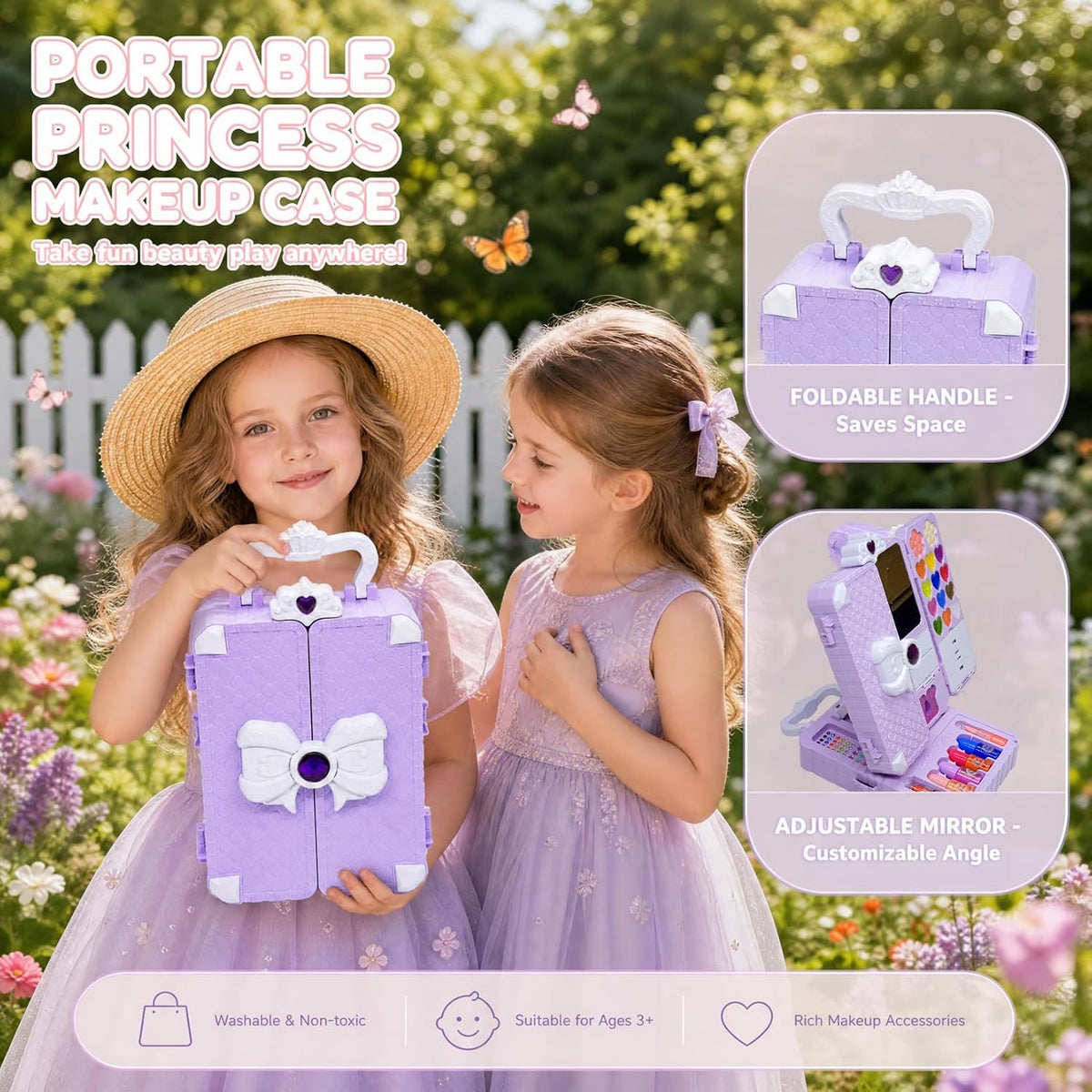 Kit de maquillaje infantil de 75 piezas para niñas, juego de maquil...
