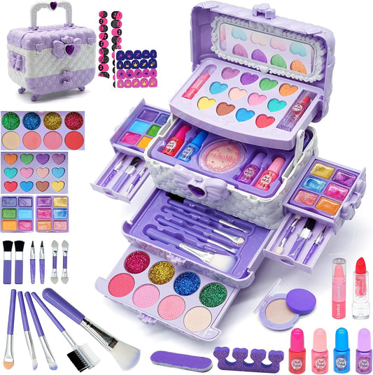 Juegos de maquillaje para niñas - Kit de maquillaje lavable real pa...