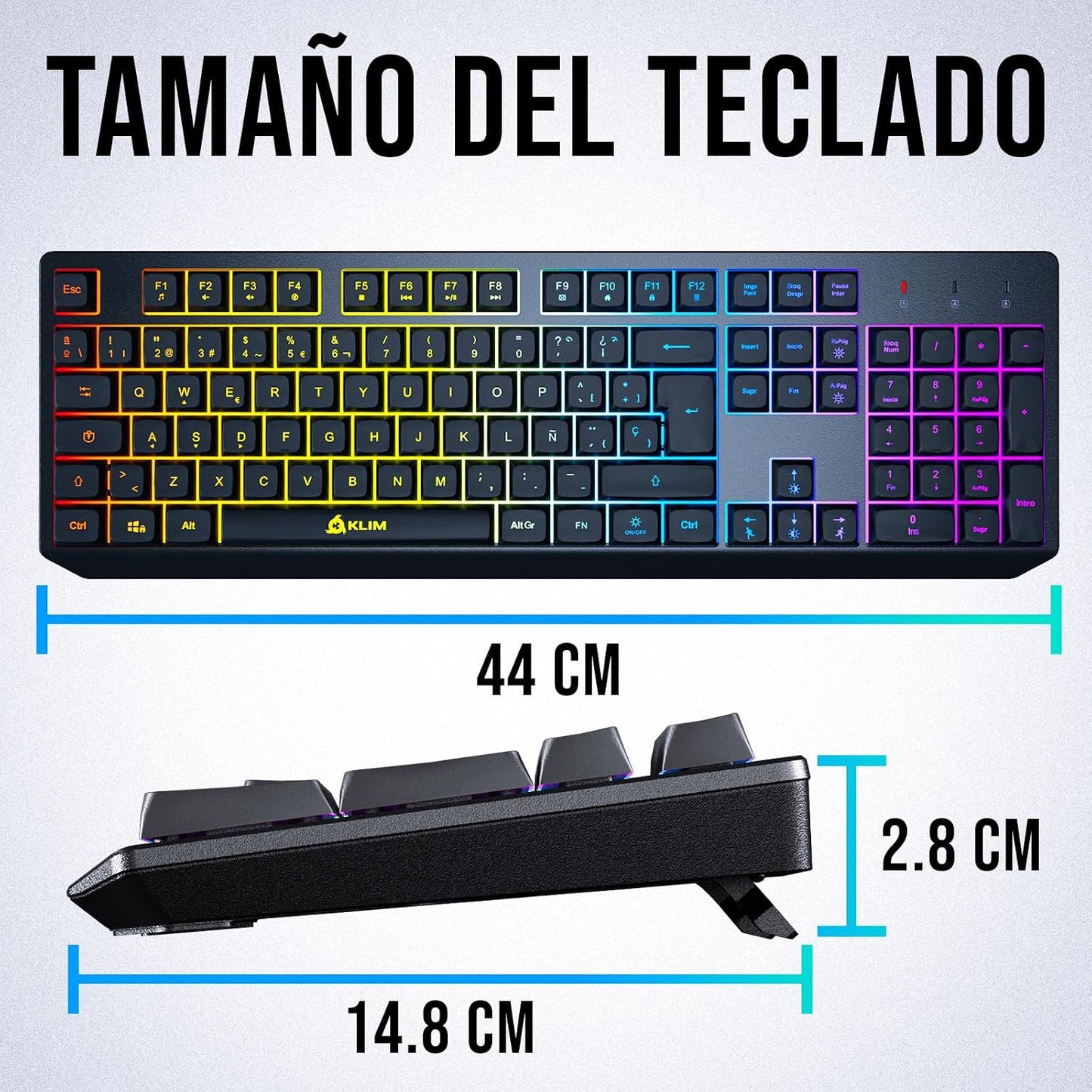 KLIM Chroma Teclado inalámbrico español (España), teclado inalámbri...