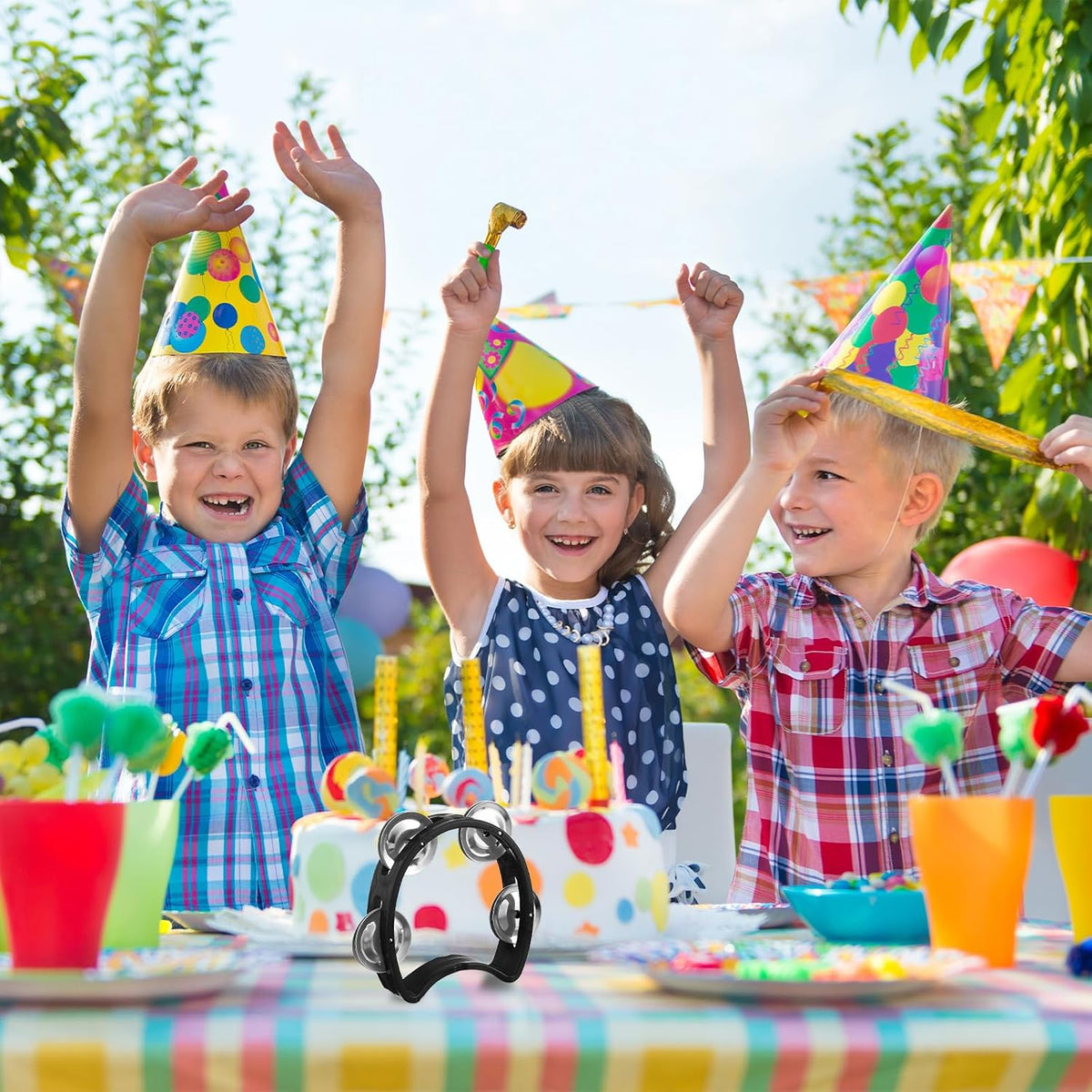 Yeshone Paquete de 30 Panderetas para Niños Adultos Tamborines Inst...