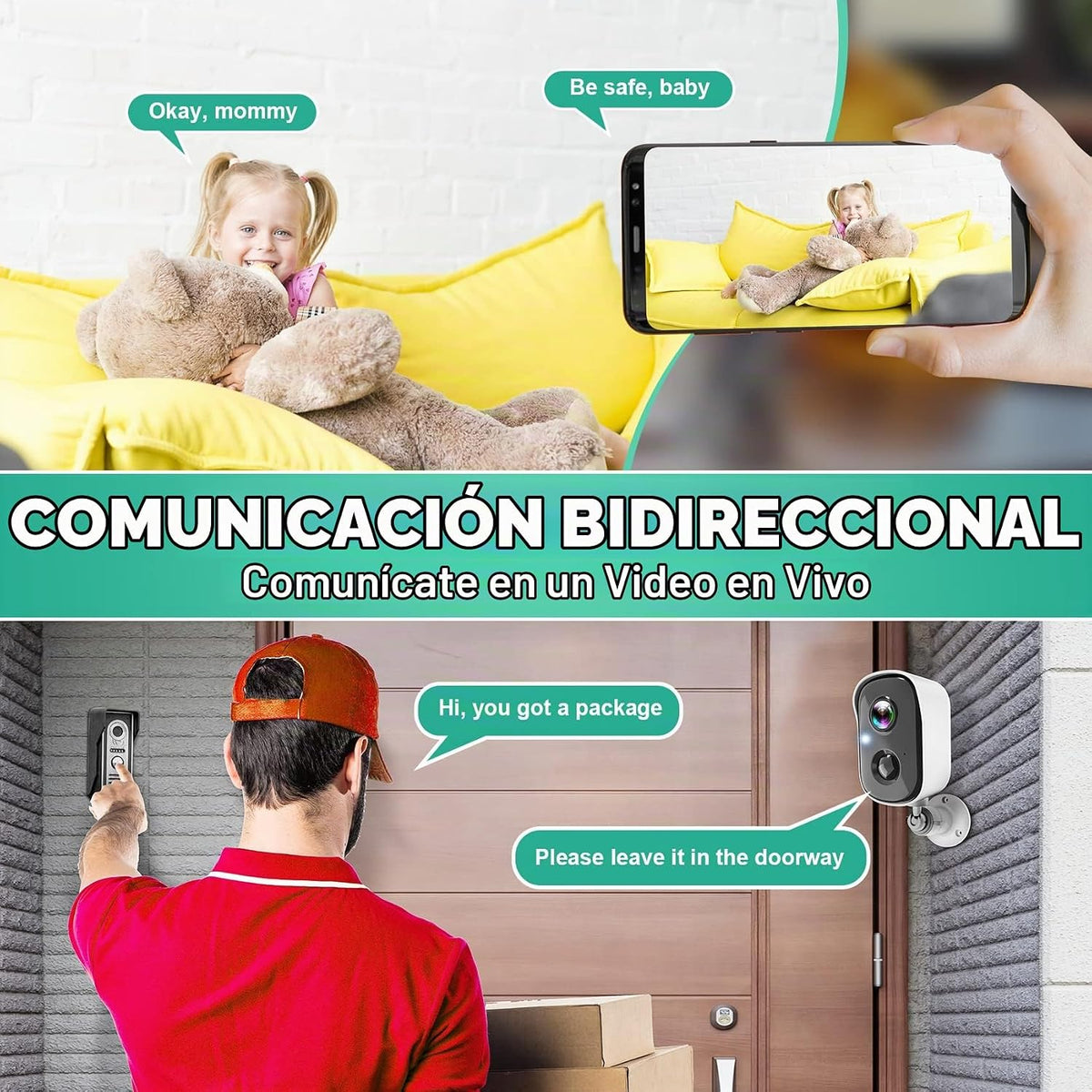 Cámaras de seguridad inalámbricas para exteriores, cámaras interior...