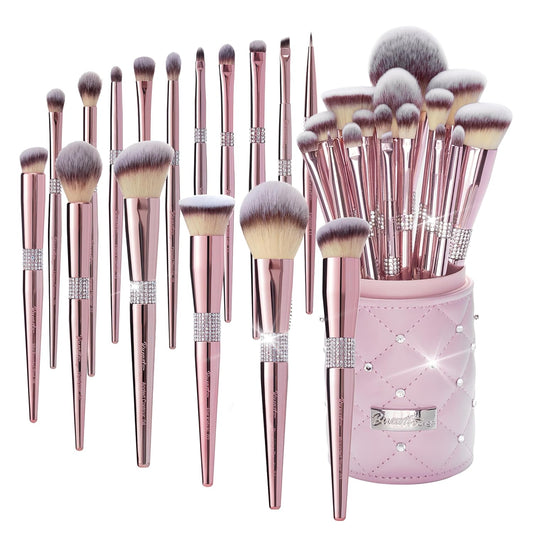 Bueart Design Juego de 16 brochas de maquillaje con elegante estuch...