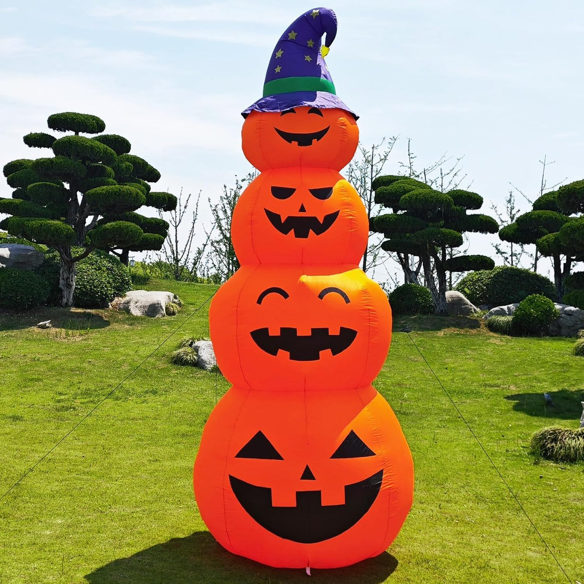 DearSun Calabazas inflables gigantes de Halloween apiladas de 12 pi...