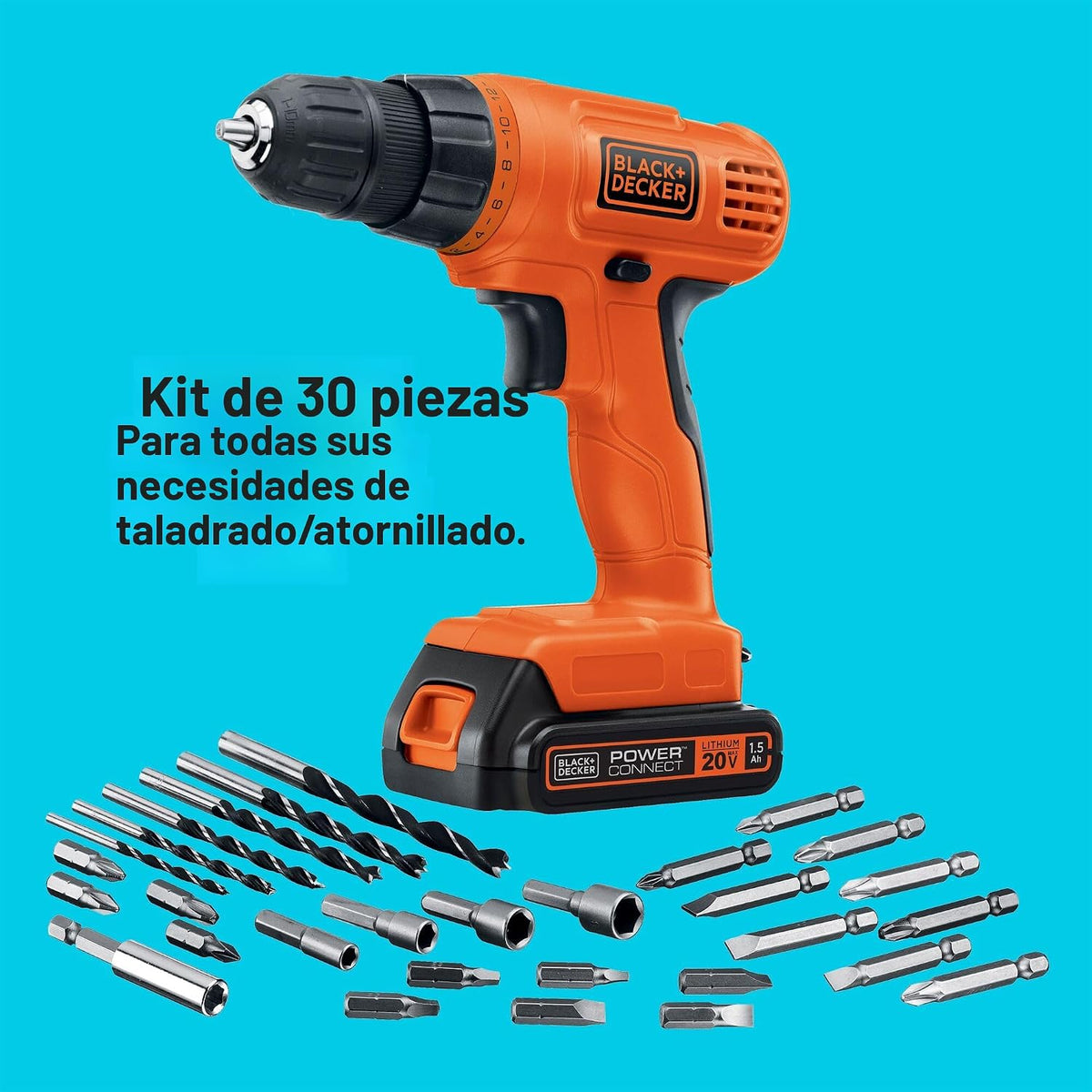 BLACK+DECKER 20 V MAX POWERCONNECT Taladro eléctrico inalámbrico Ta...