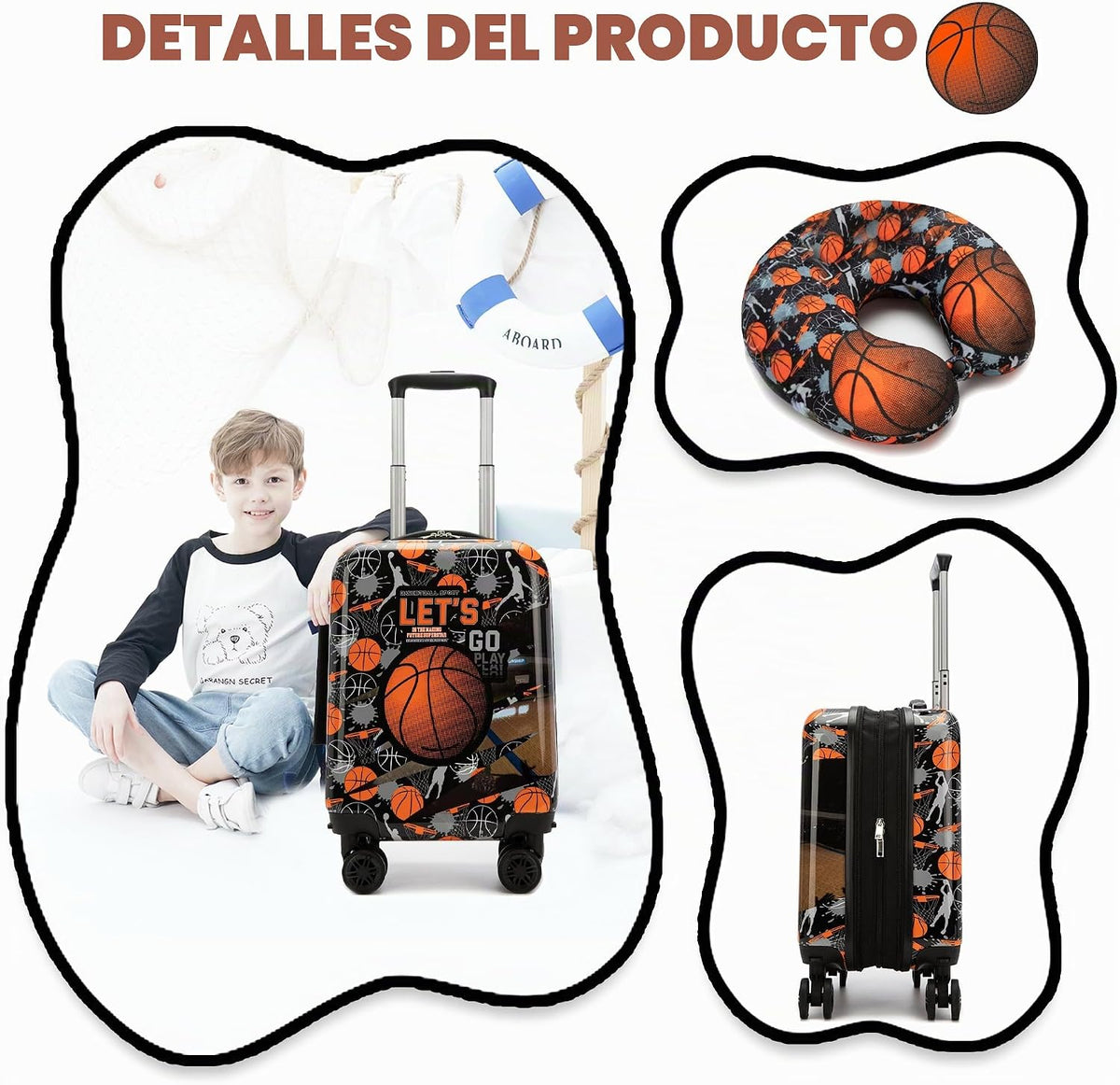 Juego de equipaje para niños Homskiii 5 piezas, juego de maletas de...