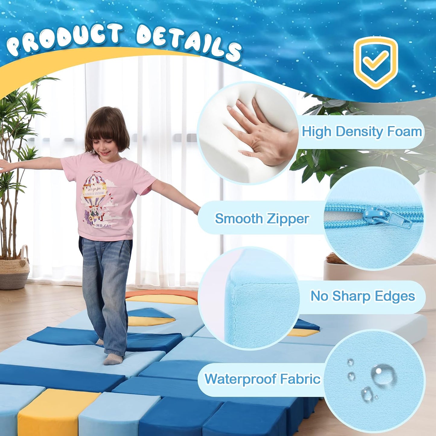 Erament Sofá de Juego Modular para Niños de 22 Piezas para Niños Pe...
