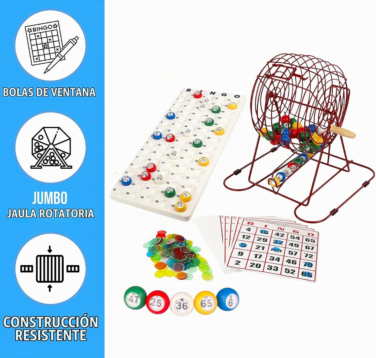 Regal Bingo - Juego de Bingo Profesional con Jaula de Rueda de 11 P...