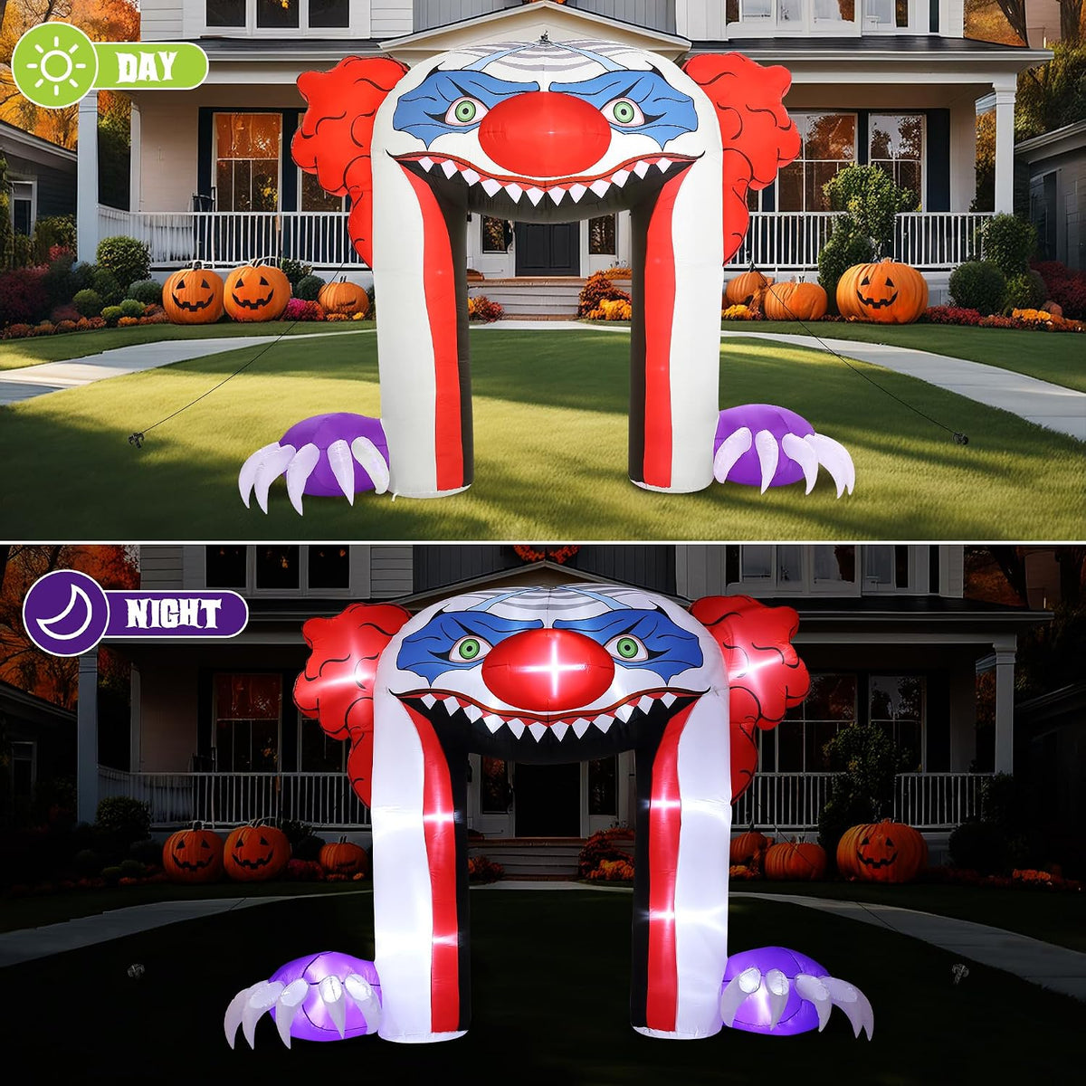 ZPISF - Inflables de Halloween gigantes de 11 pies con arco de paya...