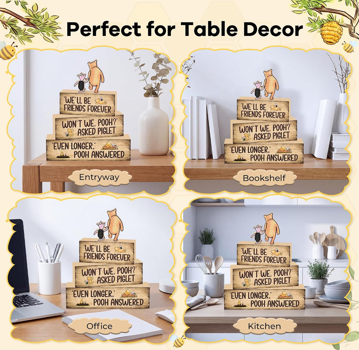 Winnie - Decoraciones de mesa de madera, decoración Winnie para el...