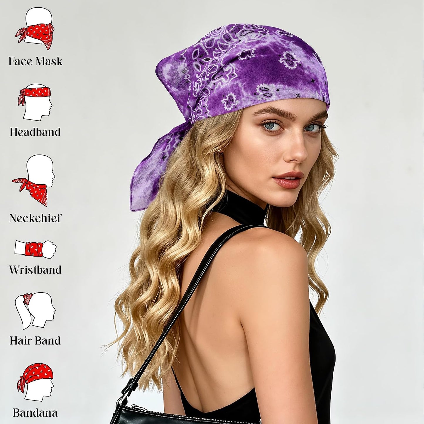 URATOT Paquete de 6 bandanas de algodón con estampado de cachemira...