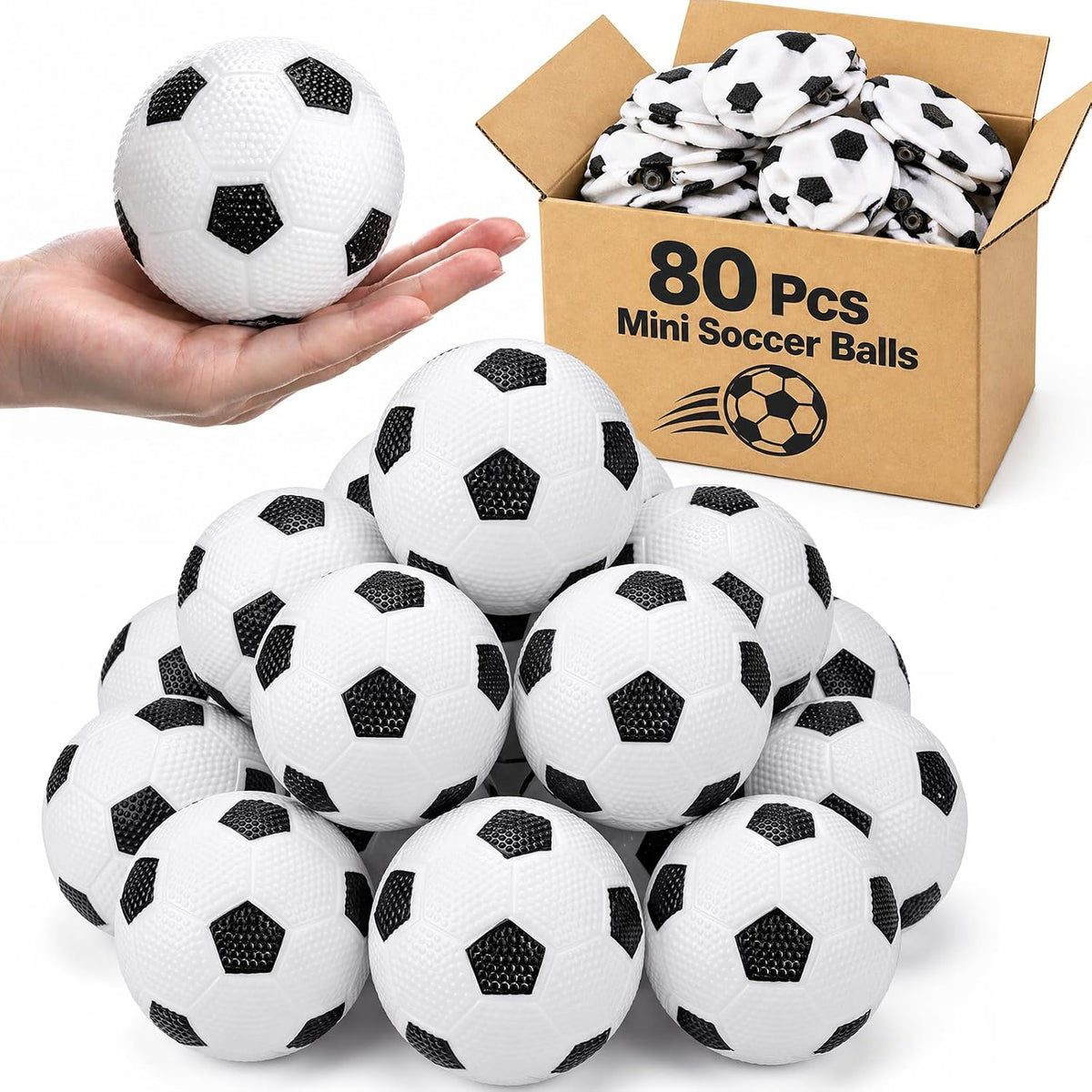 Civaner 40 piezas de mini balón de fútbol para niños de goma inflab...