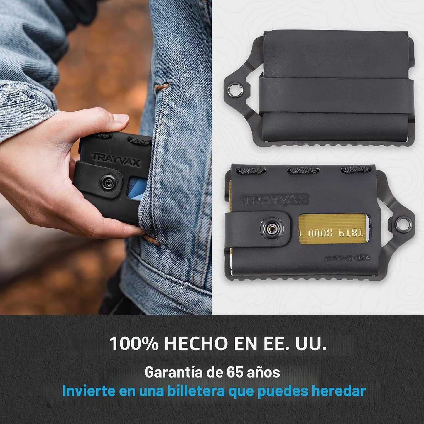 Trayvax Element Wallet, RFID bolsillo frontal para tarjetas de créd...