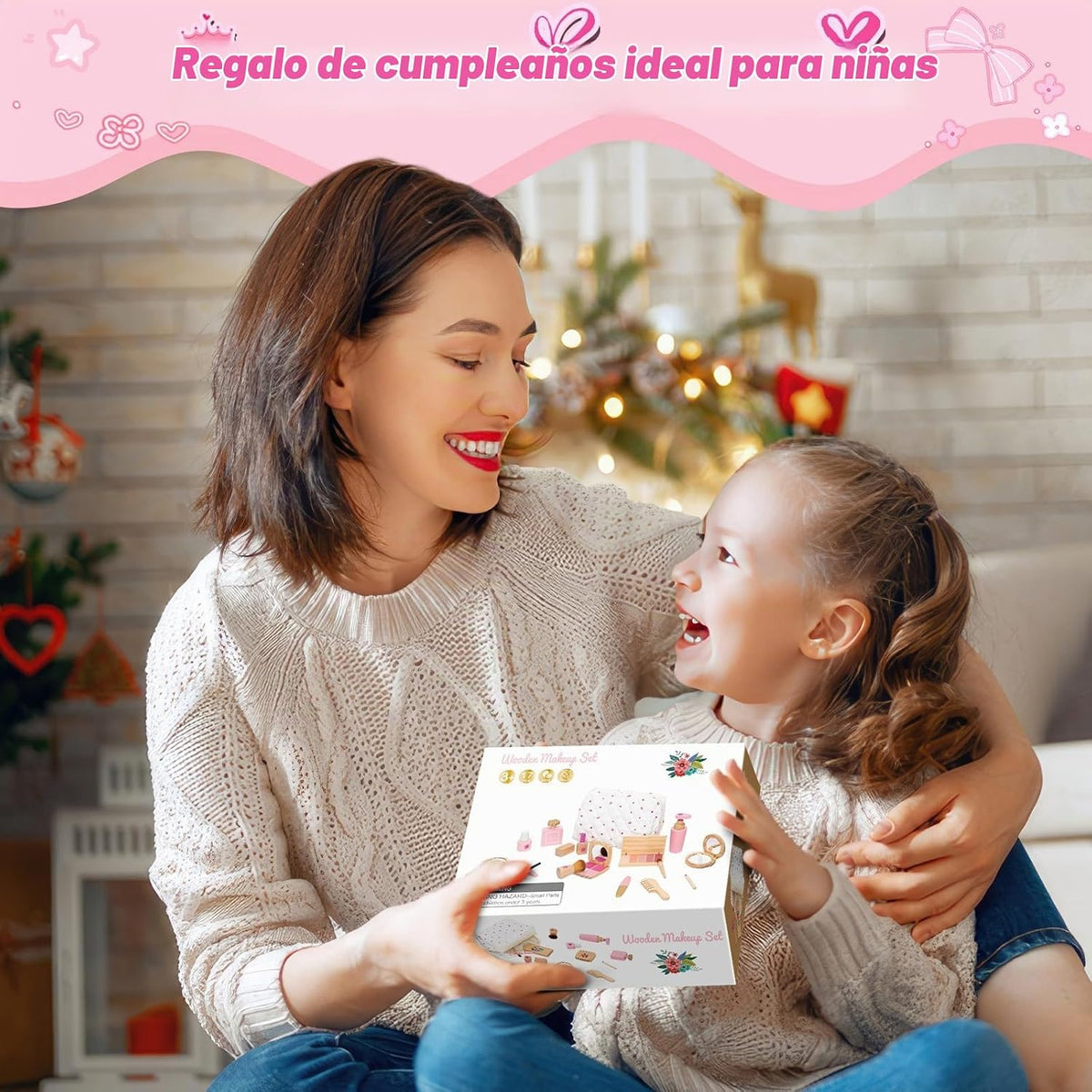KIDBEST Juego de maquillaje de madera para niñas pequeñas [2026] Ki...