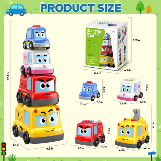 Bestbase Juego de autos de juguete Montessori 4 en 1 \u2013 Juguete...
