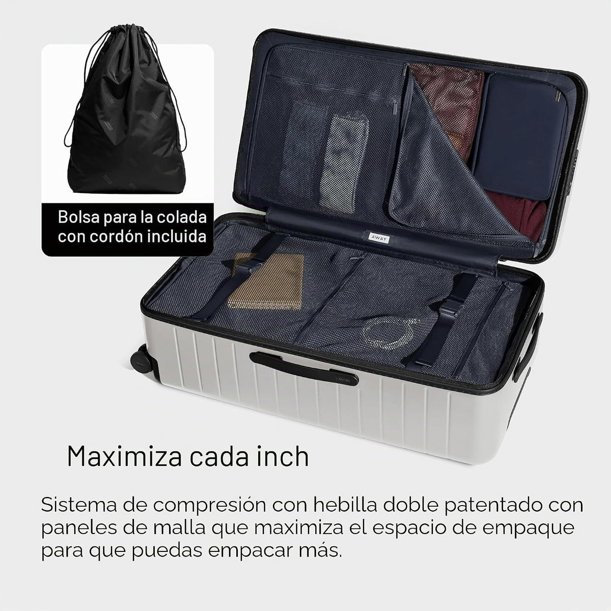 Away Maleta de equipaje facturado, maleta giratoria rígida ligera d...