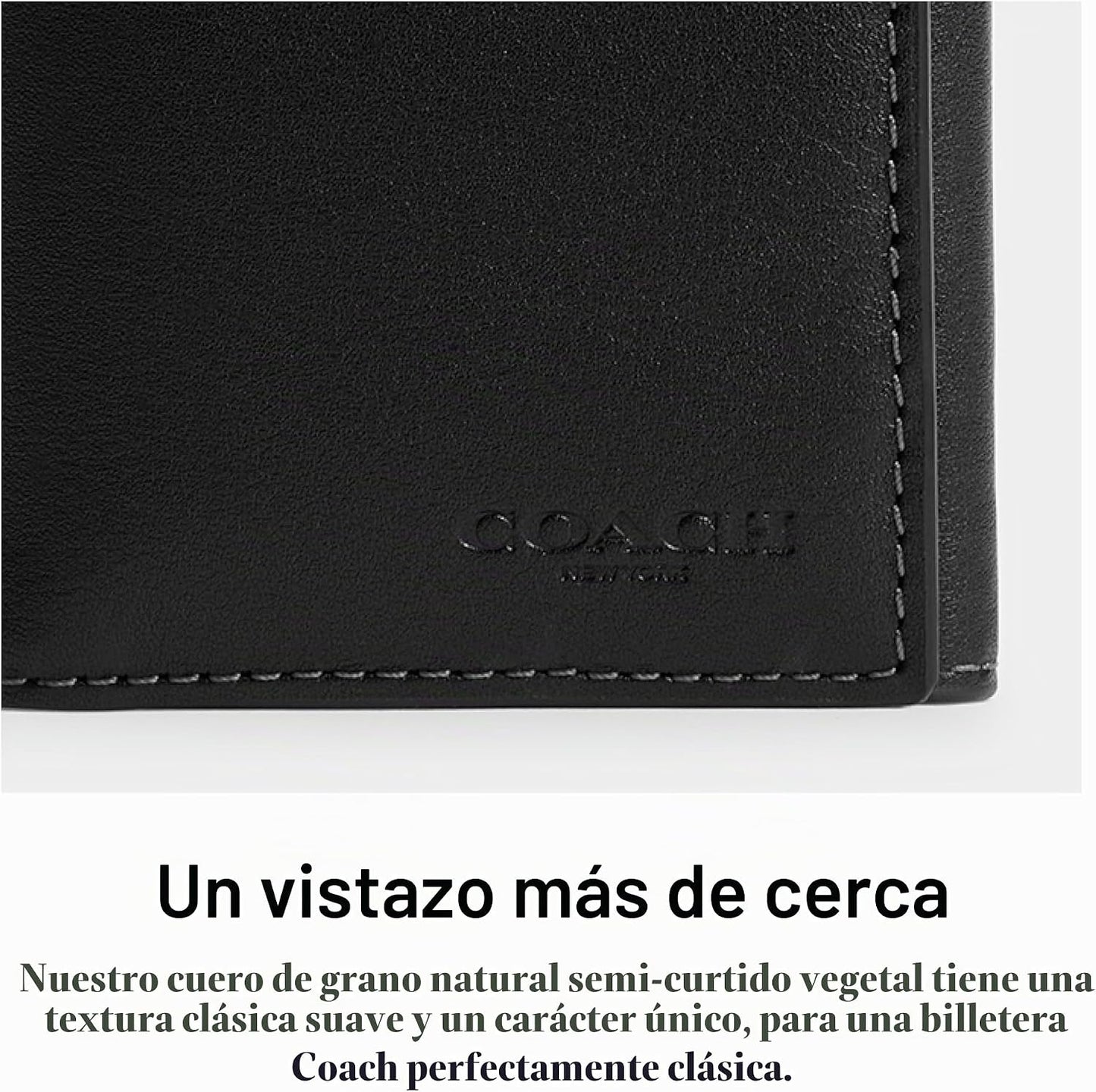 Cartera triple en piel plena flor natural