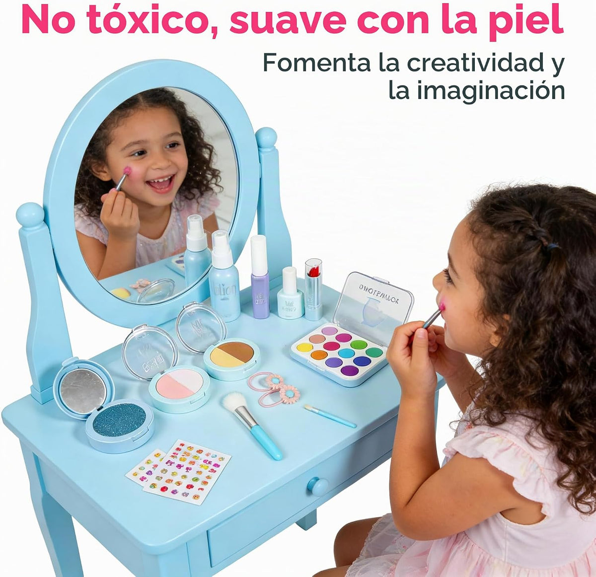 DIAOLEWITOY Kit de maquillaje de simulación para niñas, niños peque...