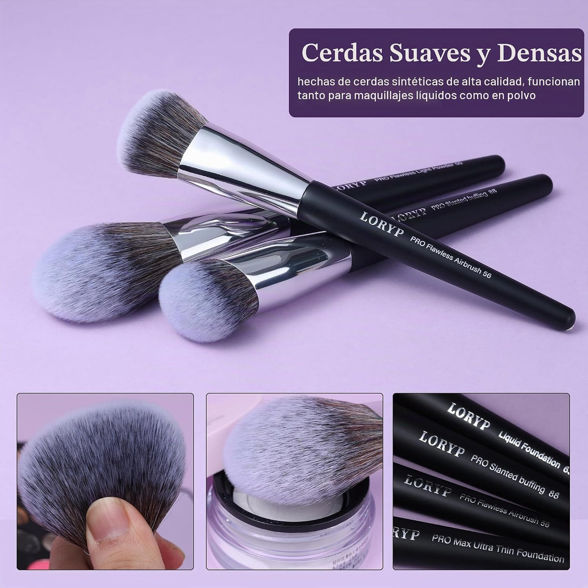 LORYP Juego de brochas de maquillaje profesional 32 piezas, kit de...
