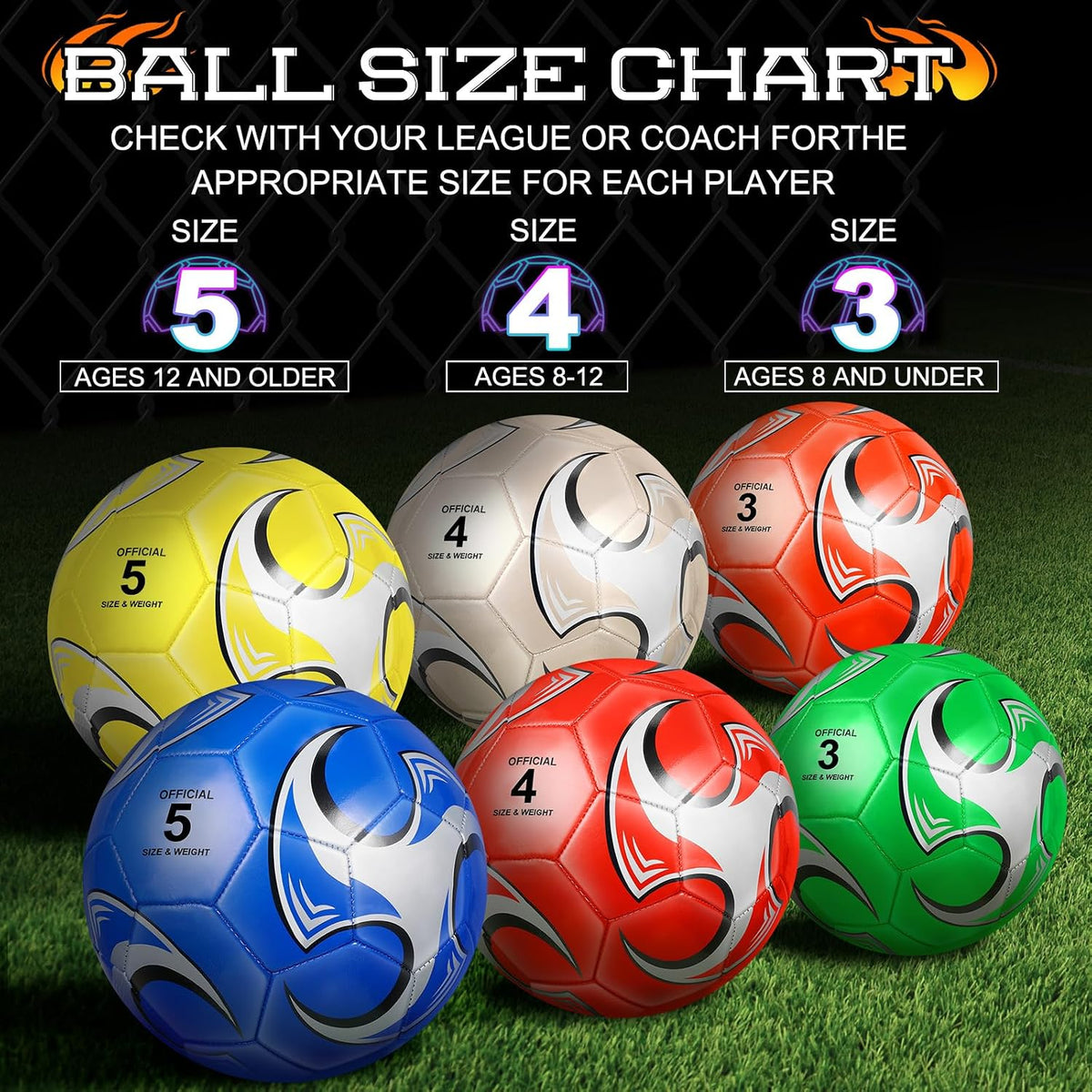 Supervitae Paquete de 12 pelotas de fútbol para adolescentes y adul...
