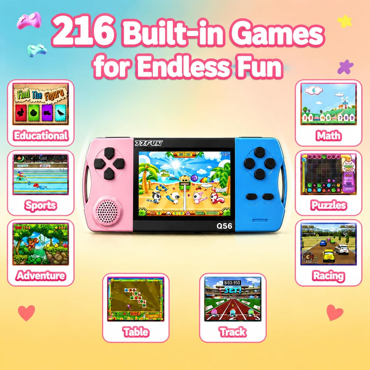 Juegos de mano de 16 bits para niños con pantalla grande IPS de 3.2...