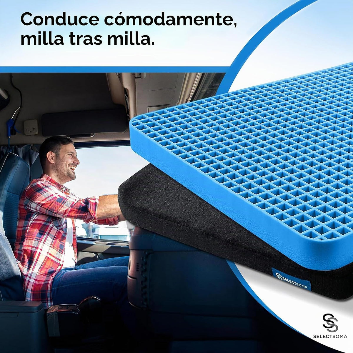 Cojín de asiento de gel de viaje para sentarse durante mucho tiempo...