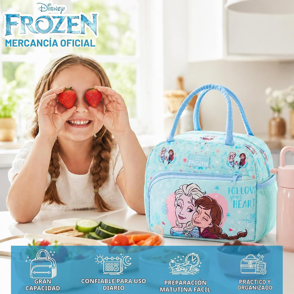 Get Trend Disney Frozen Girls Bolsa de almuerzo con aislamiento, út...
