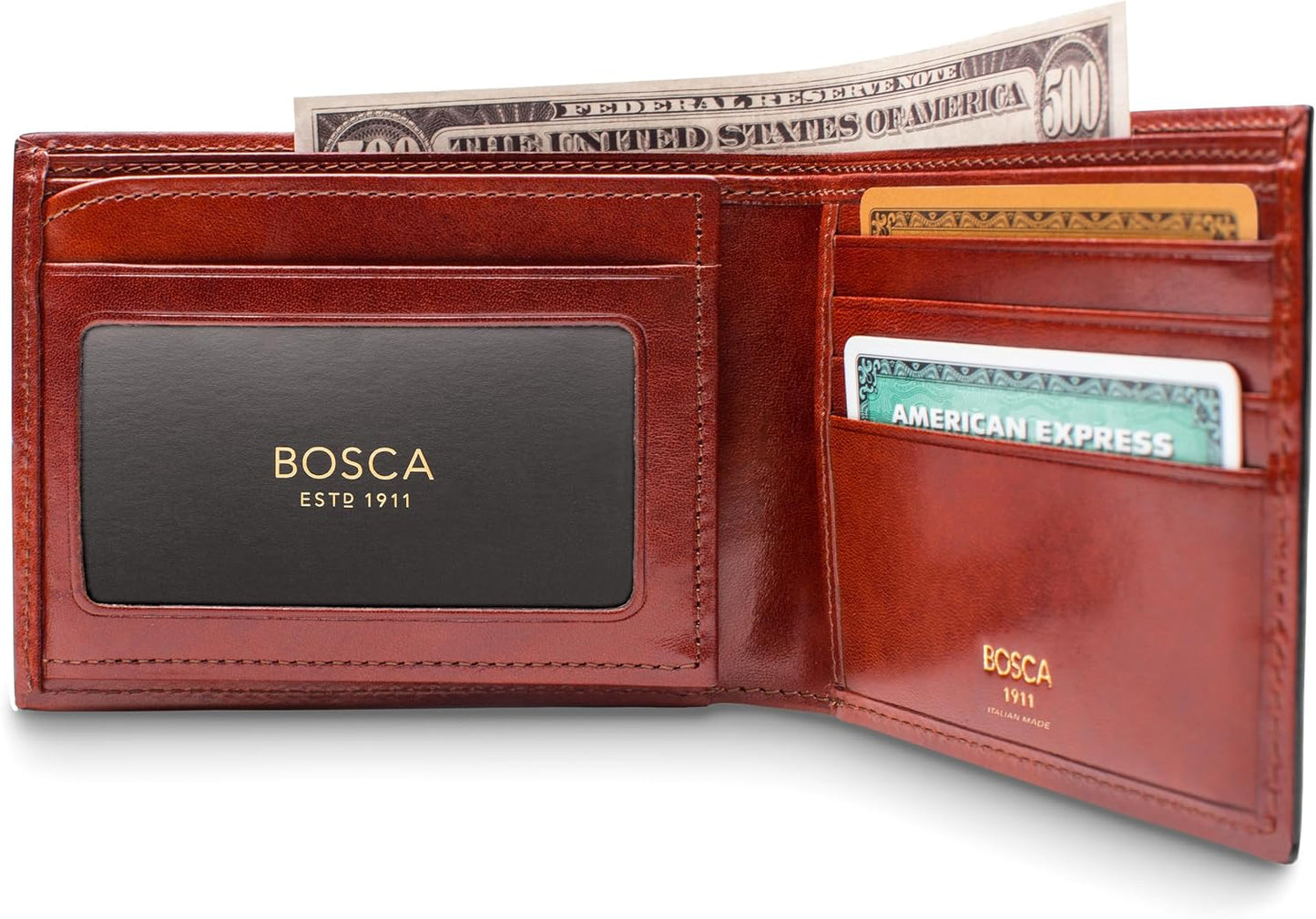 Bosca Cartera de cuero para hombre \u2013 Old Italia billetera pleg...