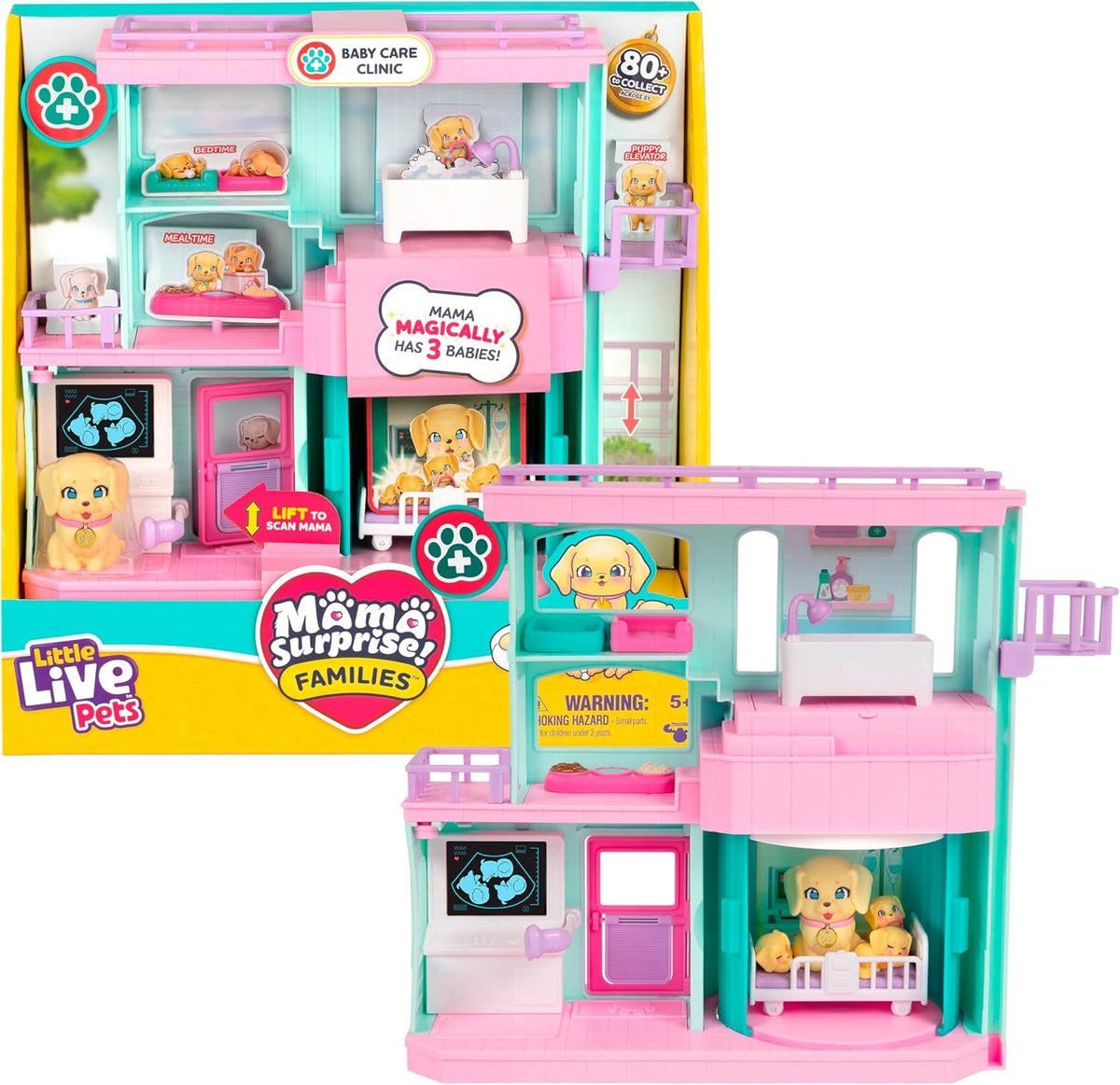 Little Live Pets Mama Surprise Families Pet Vet Playset, Set de Jue...