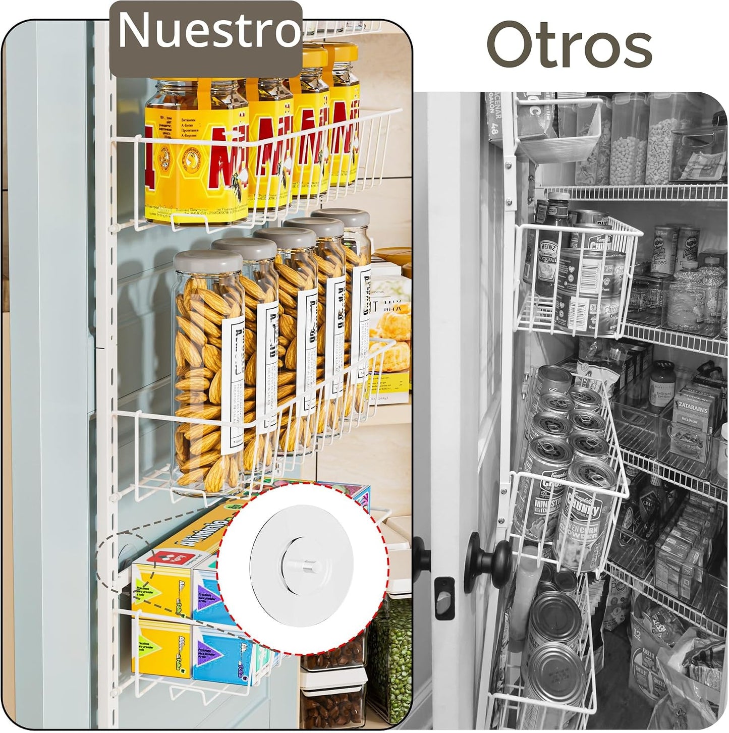 Delamu Organizador ajustable para puerta de armario, organizador de...