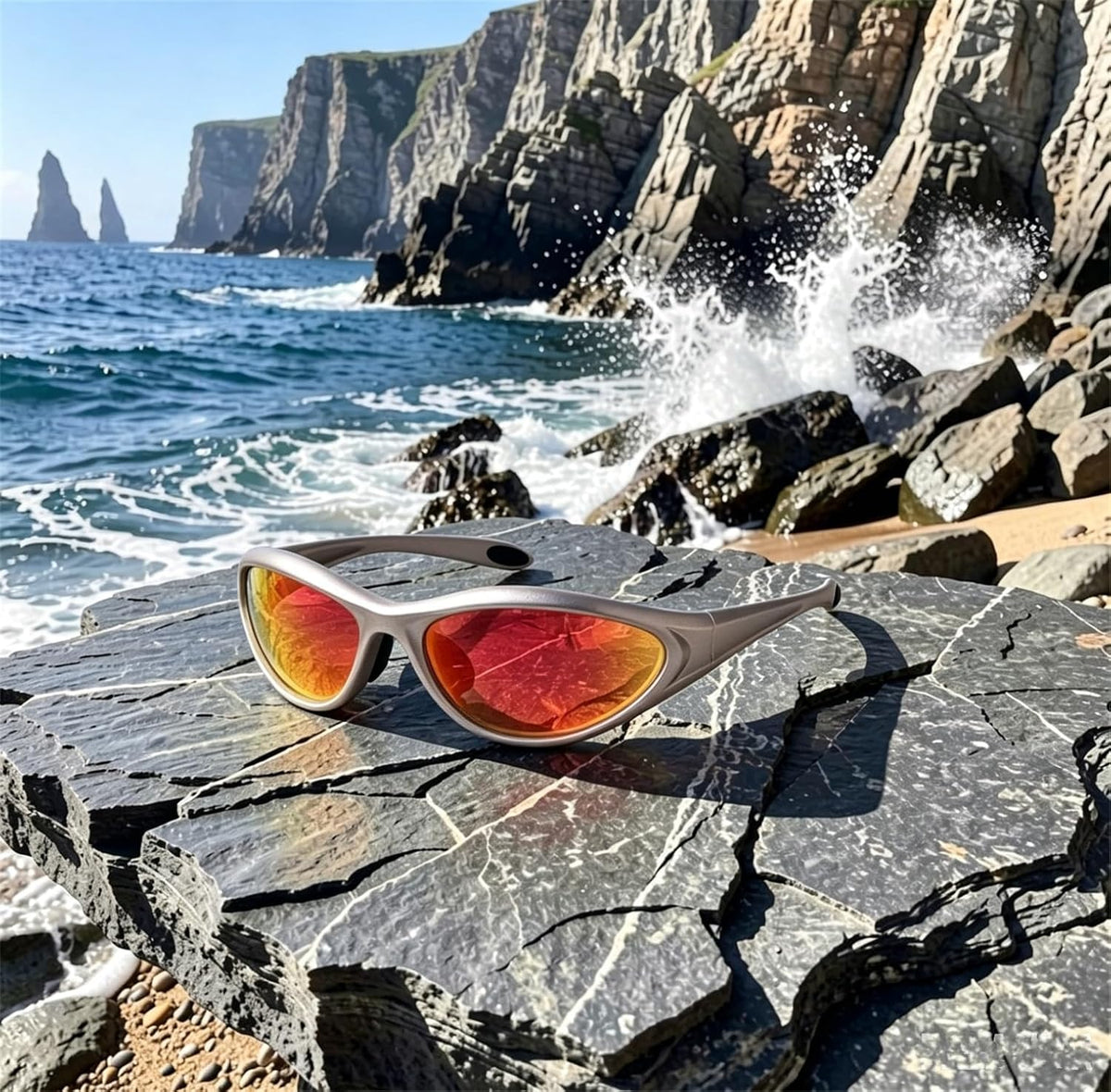 ADE WU Gafas de sol Y2K Rave de moda envolventes gafas de sol depor...